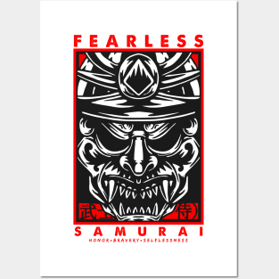 Fearless Samurai Warrior Posters and Art